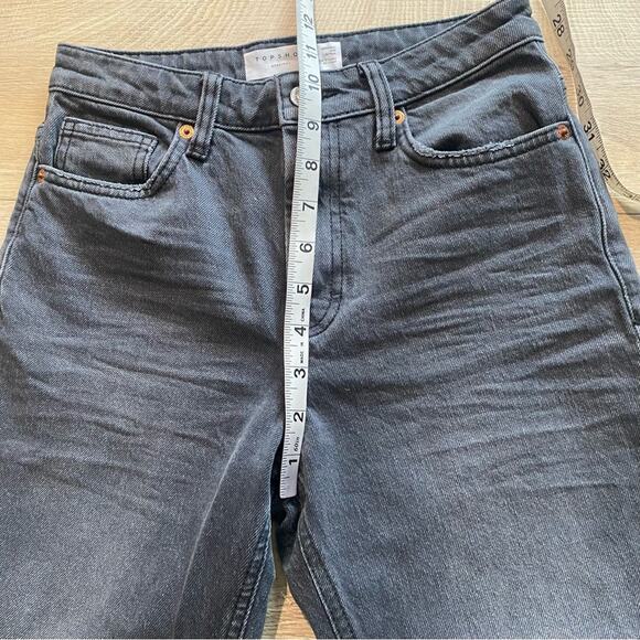 Topshop Straight Washed Black Ankle Jeans 25 - Picture 8 of 10